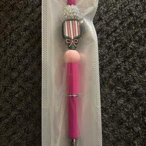 Pink Decorative Ballpoint Pen with padel Charm
